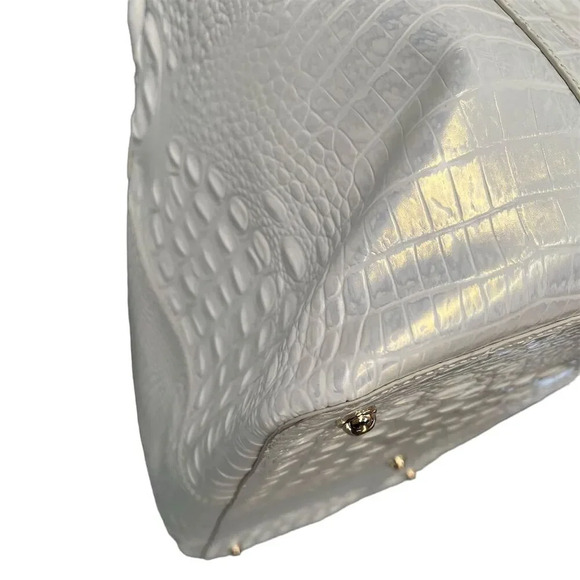 Brahmin Duxbury Weekender Duffel Bag Shell White Melbourne Travel Tote - Picture 9 of 15